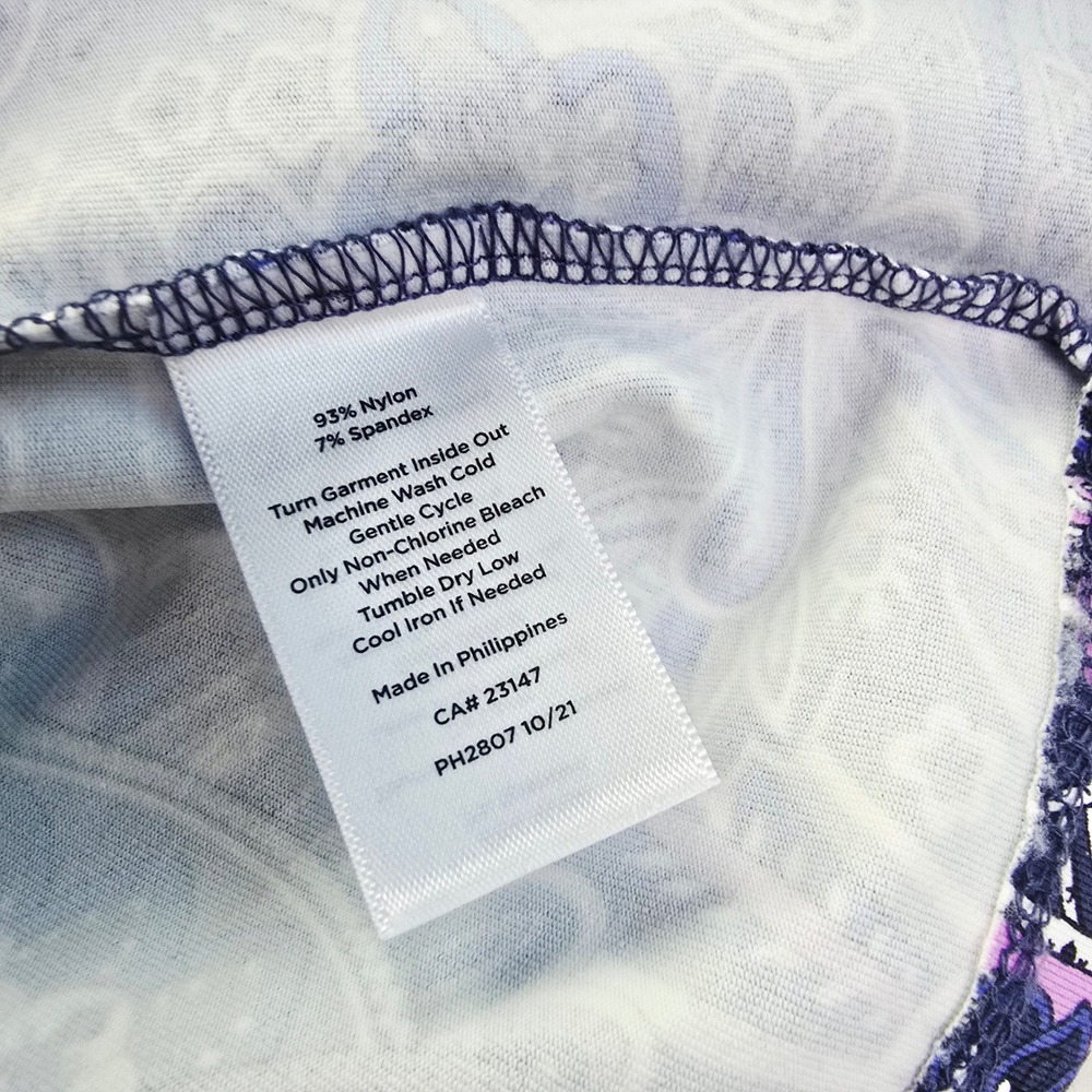 Talbots Womens Blue Purple Paisley Boat Neck 3/4 Sleeve Sheath Dress Size M - Picture 6 of 11